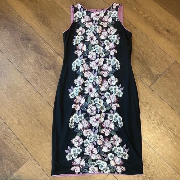 White House Black Market Reversible Purple and Black Floral Dress (MP) - Picture 1 of 14